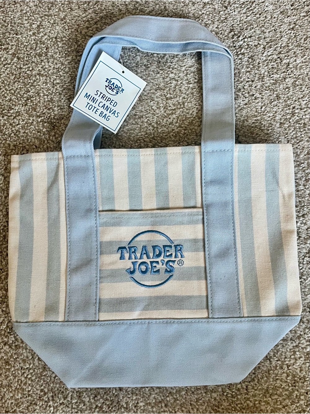 Trader Joe’s Striped Mini Canvas Tote Bag